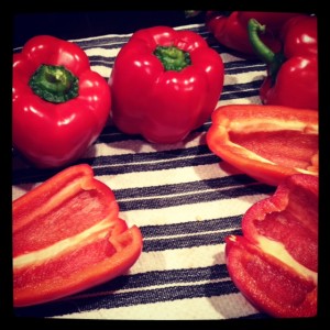 Lovely Red Peppers ready to roast