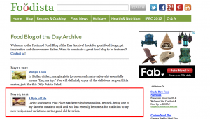A Byte of Life featured as the Blog of the day on Foodista